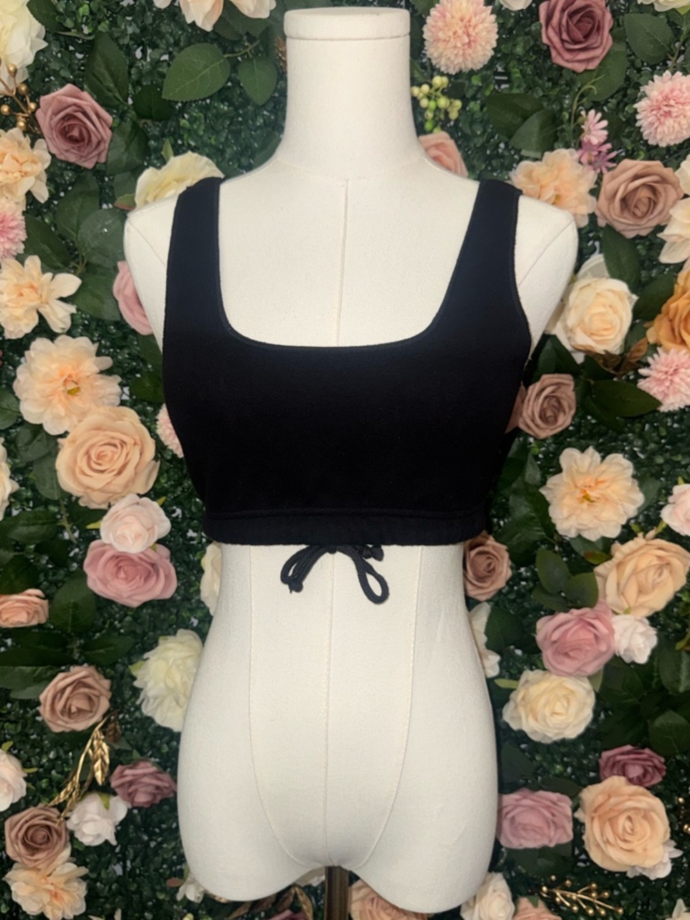 SKIMS Cotton Fleece Bralette in Onyx